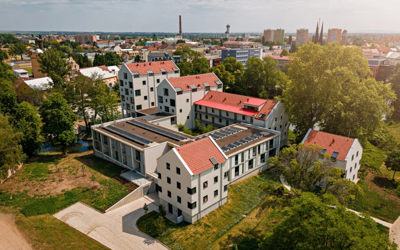 Rezidenční projekt Vránův mlýn v Břeclavi nad vodní hladinou
